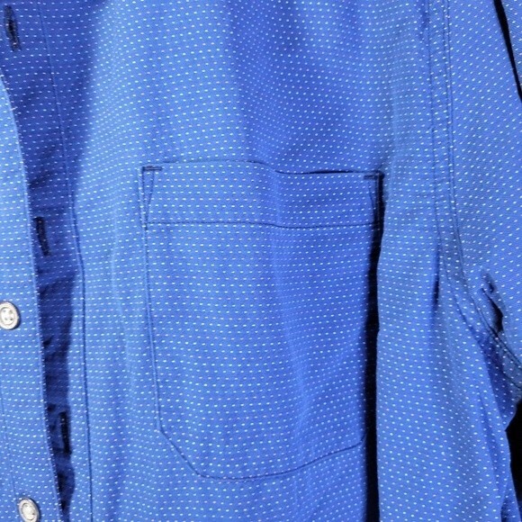 Carbon 2 Cobalt men's blue Button Down Shirt S Med 100% cotton Swiss Dot - Picture 2 of 10